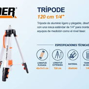 🚧 Trípode FINDER® 📏 Tamaño: 120 cm / 1/4" 🚧 - Img 57697096