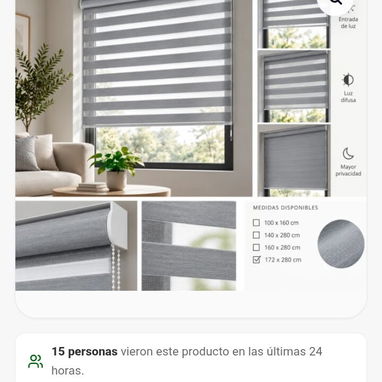 Cortinas roller enrollables 140 × 280 - 3/3