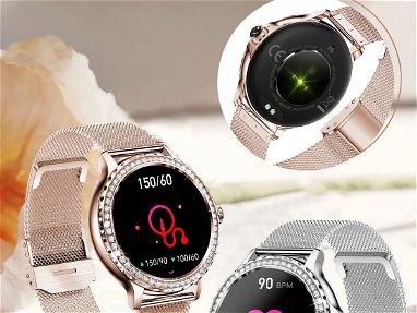 Smartwatch para elegante para mujer Dorado con manilla metalica - Img 67681250