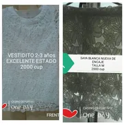 Vestido blanco encaje para niña de 2 años y saya blanca de encaje talla M para mujer - Img 50040641