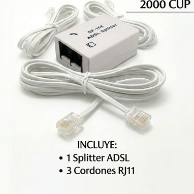 Oferta del Día.  Combo espliter adsl +más 3 cordones de línea.. - Img 121516469