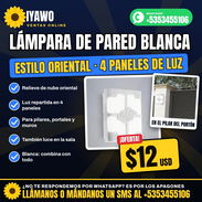 🏮 Lámpara de Pared Cuadrada Blanca – Estilo Floral | $12 USD - Img 58361689