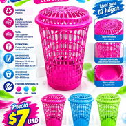 CESTO DE ROPA PLÁSTICO CON TAPA CLB-1402, ENTREGA DE FACTURA, VARIEDAD DE ÚTILES DEL HOGAR, ELECTRODOMÉSTICOS, ETC - Img 57885076