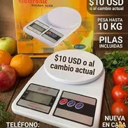 Pesas digitales de 10kg (pilas y plato para pesar incluído). - Img 56343916