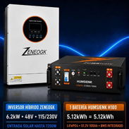 Combo de energía inversor hibrido de 6.2kw mas 1bateria inteligente de 5.12 kwh Precio 2630 usd con transporte🚗 - Img 57357610