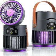 🌬️🦟💡 Ventilador portátil 3 en 1 con luz nocturna, mata mosquitos, 5 velocidades, batería 3600mAh recargable - Img 56625749