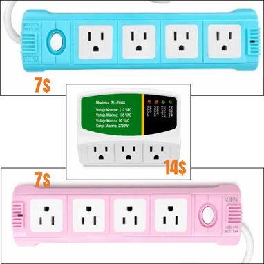 Protector de voltaje, Extensión, Taladro, Tomacorriente, Breaker, Silicona, Fregadero, Candado, moto, casco, bicicleta - 2/7