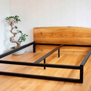 Camas de metal y madera diseño industrial minimalista - 5/6