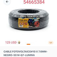 Abel fotovoltaico #10 x 7.6 MM. Negro 50 metros. Q7.Lumina - Img 56928131