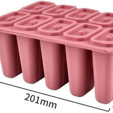 🍦 Molde para Paletitas de Helado 🧊 Forma de Picolé en Silicona ❤️ 10 Cavidades con Tapa  🎉 Ideal para Postres Caseros - Img 120701767