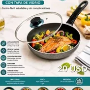 Cocina en tu hogar: 🍳 Sartén Antiadherente con Tapa 24 cm. 💰20 usd - Img 56818833