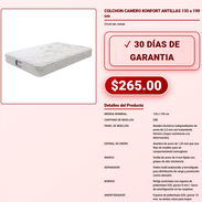 Colchón Camero Konfort Antillas 135x190 288 Muelles 4 Asas VPT-0235 - Img 57975784