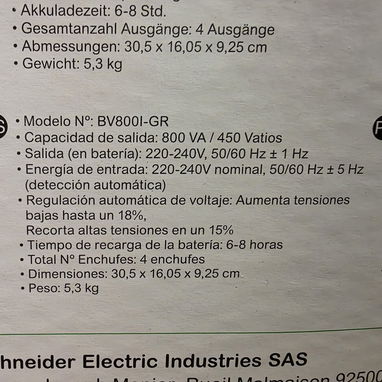 🔋⚡Backup UPS Schneider Electric 800VA – Protección Total para tus Equipos ⚡🔋 - Img 121474553