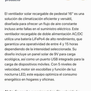 Vemtilador Recargable 16" de pedestal - Img 123120190