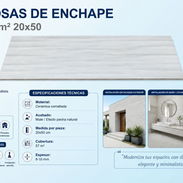 Losas de Enchape Diseño con Relieve en Líneas 57m2 20x50cm - Img 57890369