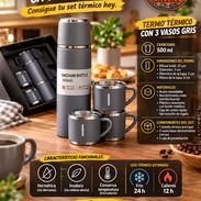 🍵 TERMO 🍵 TÉRMICO CON 3 VASOS GRIS. MENSAJERÍA CON FACTURA Y GARANTÍA. 📲 54833699 - Img 57995582