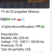 Tv milexus de 32 con cajita en 190usd - Img 54329537