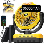 Ventilador recargable portátil KORBOT 36000mAh (+ 120Hrs uso continuo) Luz LED y mando a distancia, POWER BANK Nuevo. C - Img 57431223