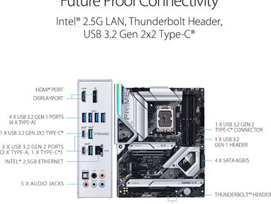 300 USD - Tarjeta madre ASUS Prime Z690-A (LGA 1700) ATX con PCIe® 5.0 DDR5 HDMI®Ethernet de 2.5 Gb USB 3.2 - Img 64116245