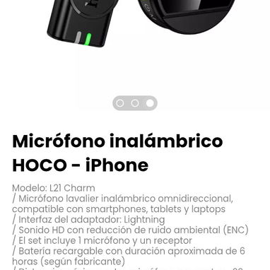 Micrófono inalámbrico HOCO - iPhone. Modelo: L21 Charm - Img 115921342