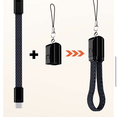 ELOUGH CABLE Tipo C-LIGHTNING 27W | CORTO 14.5CM PARA POWER BANK - 2/4