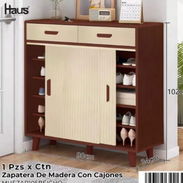 Zapatero de madera, con gavetas. 90x34x102 cm - Img 58205832