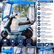 COBERTOR PARA MOTO D1115 AZUL, TOLDO DE TECHO RÍGIDO PARA SCOOTER ELÉCTRICO Y MOTO, ENTREGA DE FACTURA. VARIEDAD - Img 57884221