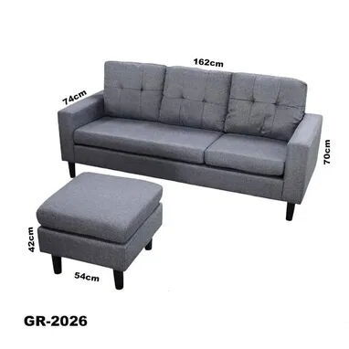 Juego de Sofá (Gris/Negro) + Espejo de Lujo - Img 120430470
