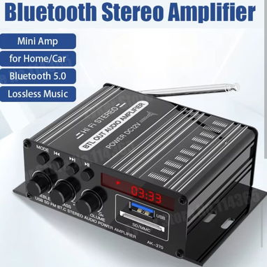 Mini amplificador Bluetooth AK-370, Potencia de 20 W + 20 W, 12 V , minialtavoz estéreo HiFi. - Img 127879929
