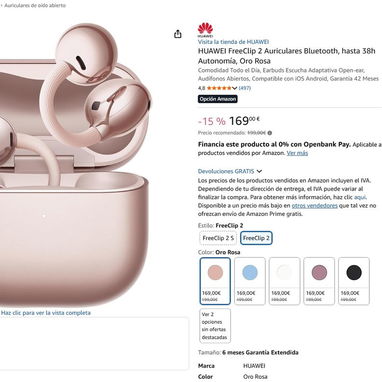 AUDÍFONOS INALÁMBRICOS HUAWEI FREECLIP 2, SELLADOS EN SU CAJA!! - 3/3
