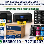 ✅️IMPRESORAS EPSON ECOTANK ✅️TÓNER ✅️HOJAS BLANCAS BRIO ✅️PACKS DE TINTAS PARA IMPRESORA 📍Contamos con servicio de - Img 57004649