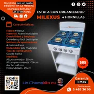 🍲 MANTÉN TU COCINA EN ORDEN 🍲 COCINA MILEXUS 4 HORNILLAS CON ORGANIZADOR. MENSAJERÍA , FACTURA Y GARANTÍA. 54833699 - Img 49986334