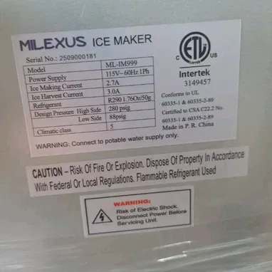 Máquinas de hielo de 65 y 165 KG - 3/4