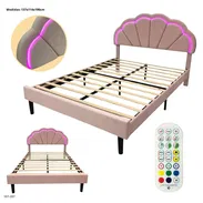 Cama Rosada con Luces LED – Diseño Moderno - Img 57969993