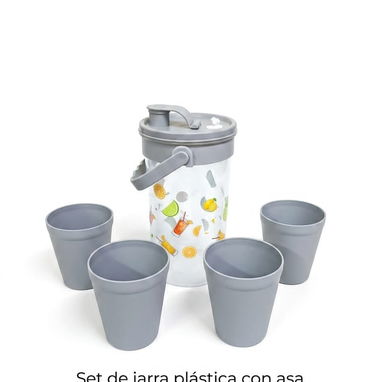 Jarra con asa y cuatro vasos plásticos en 2900cup - 2/2