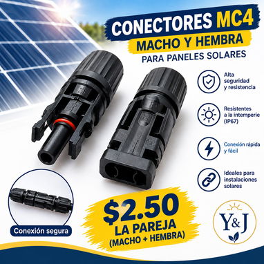 10 metros de cables fotovoltaicos originales , conectores macho y hembra , ventilador recargable de mano de 5 velocidade - 3/4