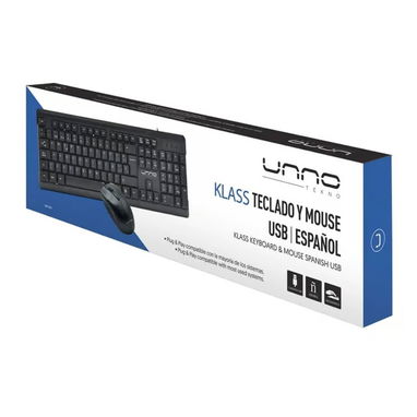 Combo Unno Tekno Teclado y Mouse USB Español Klass Diseño Cómodo Teclas Durables 1000dpi Oficina y Hogar - Img 112259104