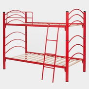 2X1 CAMA PERSONAL Y LITERA DE TUBOS, NUEVA EN SU NYLON, COLOR ROJA. - Img 54975317