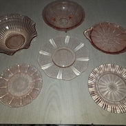 Vajilla de cristal antiguo de color rosado en perfecto estado - Img 54672139
