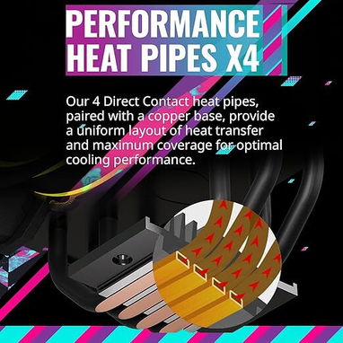 Cooler Master Hyper 212 Halo - Enfriador de aire negro para CPU, ventilador PWM de 120 Halo², ARGB de doble bucle, cubie - 5/9