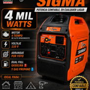 Generador SIGMA 4000W ⛽ DUAL FUEL (gasolina y gas propano) ✅ Motor 4 tiempos  ✅ 110V ✅ Encendido por yoyo 🧾 Garantía d - Img 57428982