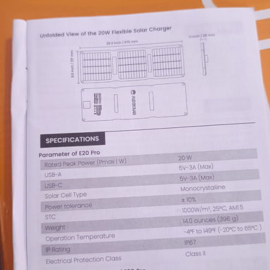 Panel solar plegable 20W - 3/3