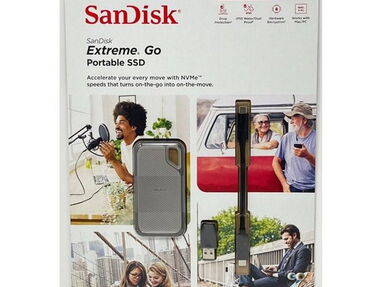 SSD unidad de estado sólido portátil SanDisk Extreme Go SSD de 1 TB USB-C Velocidad de lectura de 1050 MB/s  52665268 - Img main-image