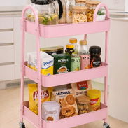 🛒✨ *CARRITO ORGANIZADOR METÁLICO DE 3 NIVELES ROSADO* ✨🛒 - Img 55553666