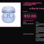 Audífonos AUT208 1HORA 19H Con Estuche Carga 300mAh, AUT208 True Wireless 6H 40mAh 19H Estuche Carga . - Img 57319424