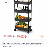 Organizador plástico 4 niveles y ruedas - Img 57194381