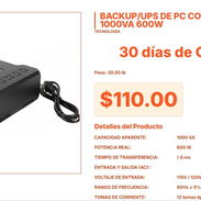 Backup/UPS de PC 1000VA 600W VPT#-0031 30 días de Garantia CAPACIDAD APARENTE:1000 VA POTENCIA REAL:600 W - Img 55655886