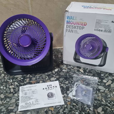 Ventilador recargable morado y gris - Img 118568928