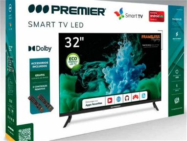 Smart tv 32 pulgadas nuevo en caja 📦 con accesorios 2 mandos una base para ponerlo e la pared y con miles d canales gra - Img main-image