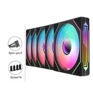 🎨 COMBO DE 5 FANES RGB COLOR NEGRO (SIN CONTROLADOR RGB) - Img 54907383